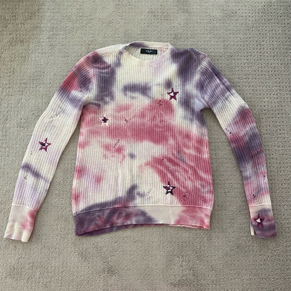 Amiri embroidered tie-dyed cashmere sweater in great condition
